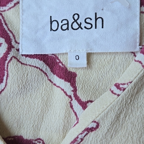 ba&sh Clea Printed Crepe Blouse Sz 2 - Picture 5 of 11